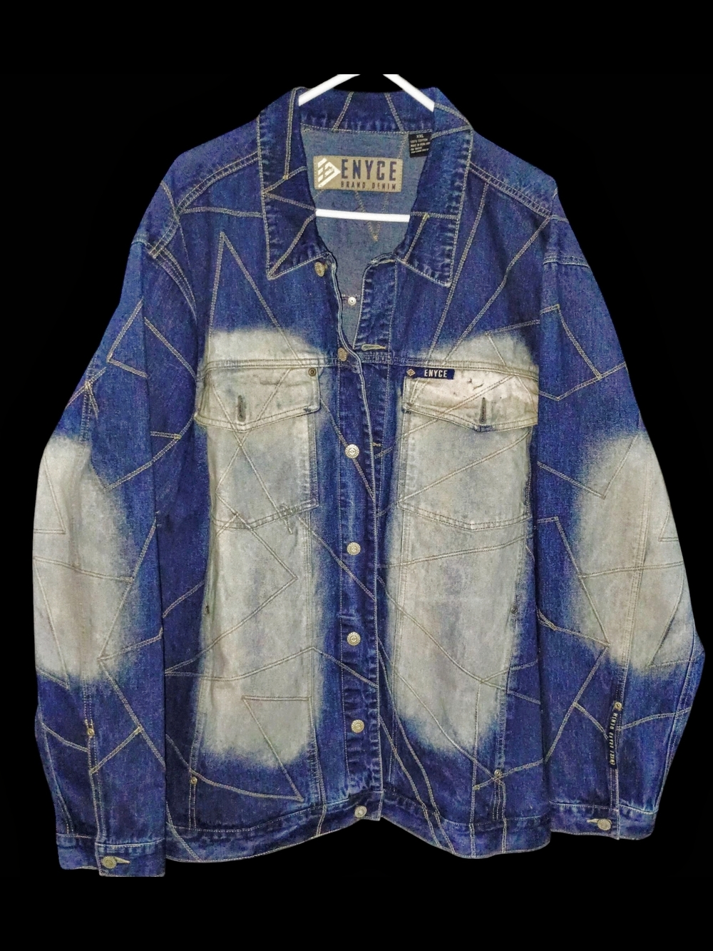 Enyce Blue and Gray Washed Denim Shirt Jacket Mens 2XL